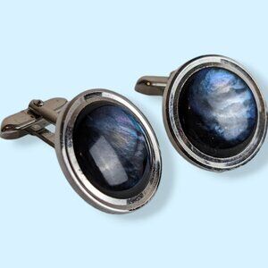 Vintage Dyed Abalone Round Cufflinks